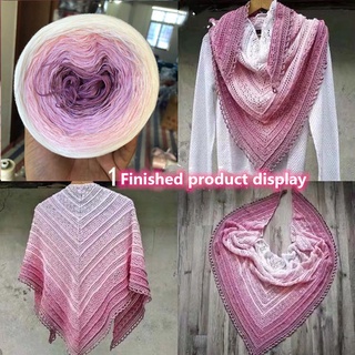 300g/group Organic Cotton Blended Yarn Gradient Color Cake Yarn Crochet  Shawl Scarf Sweater Thread DIY