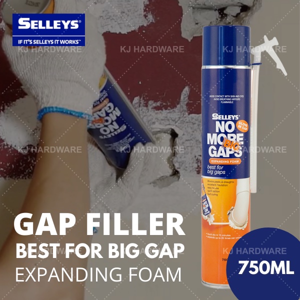 "SELLEYS" No More Big Gaps Expanding Foam Gap Filler Wall Air Con Pipe ...