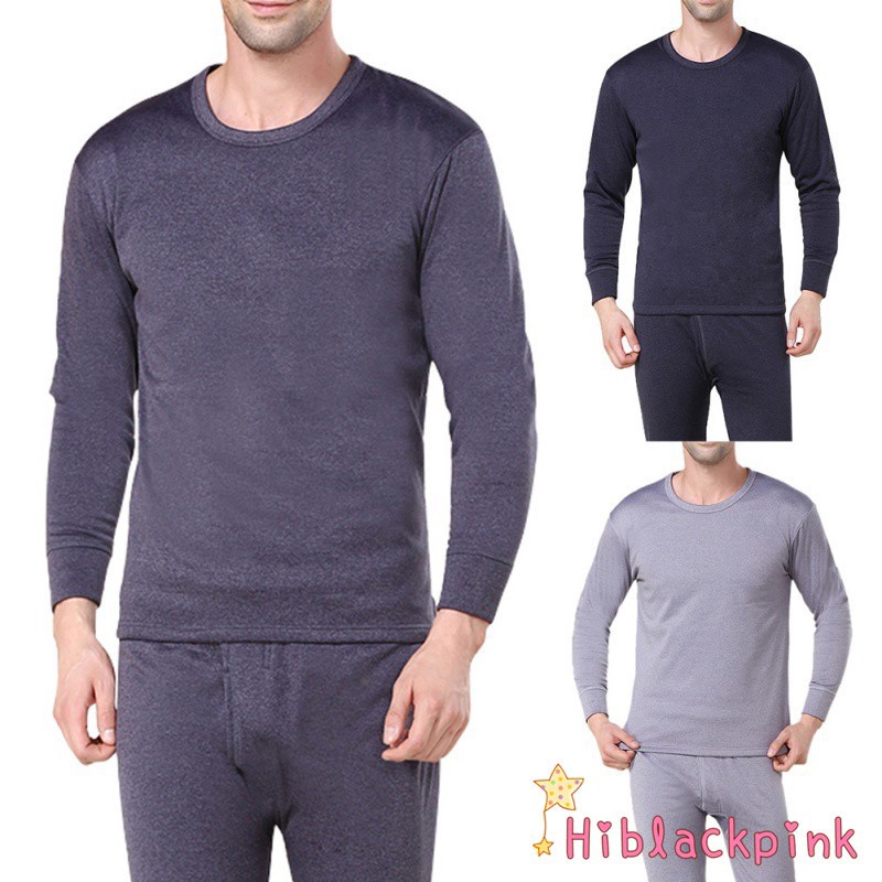 Cotton Thermal Underwear Set Winter Warm Thicken Long Johns Men 2Pcs