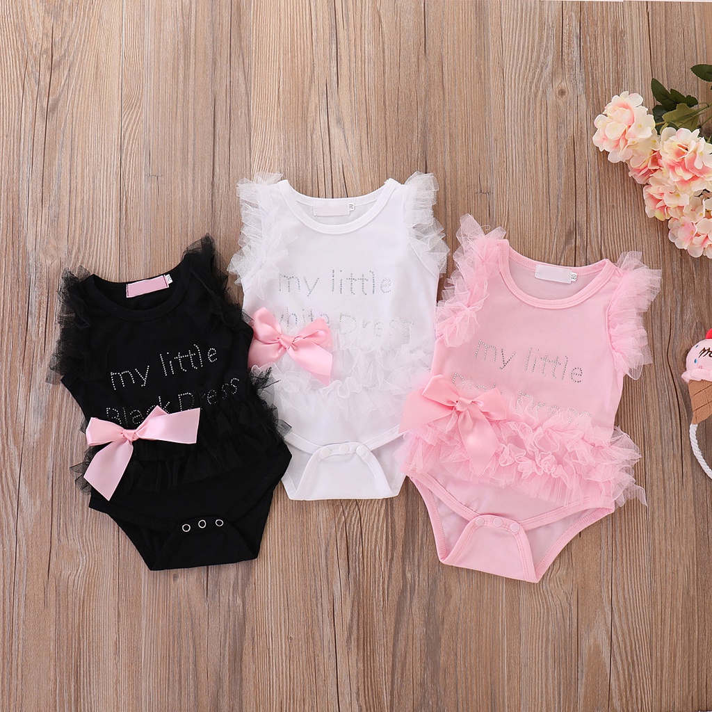 Infant Girls Bodysuits No Sleeve Baby Rompers Summer Newborn Baby