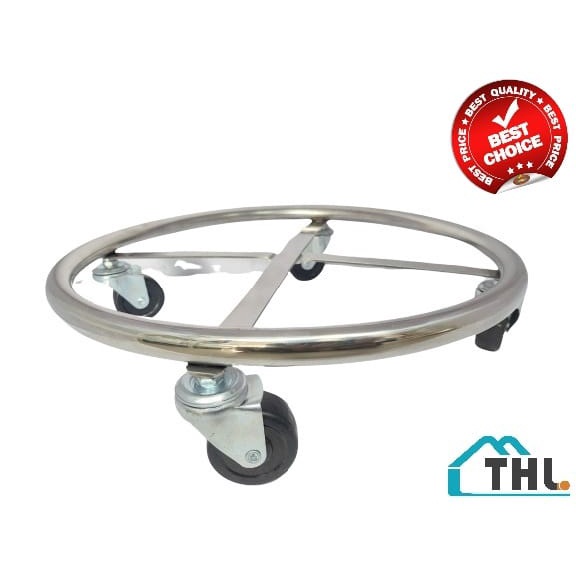 THL STAINLESS STEEL HEAVY DUTY GAS TANKS TROLLEY ROLLER WITH 4WHEEL ...