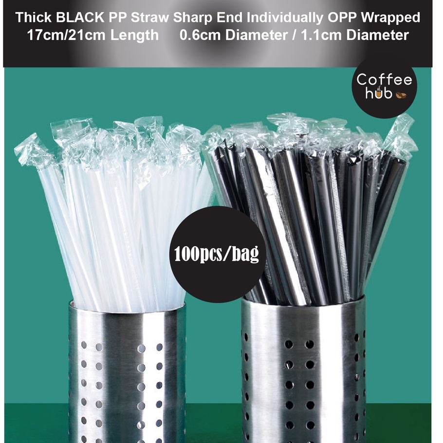 (READY STOCK)Coffee Boba Milk Tea PP Straw Café Supplies 21cm Length ± ...