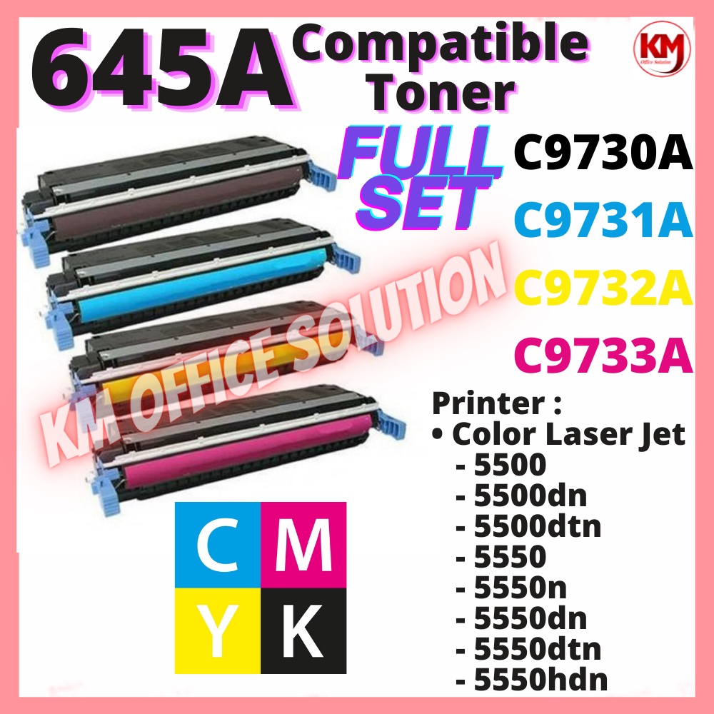 Full Set HP 645A C9730A C9731A C9732A C9733A For HP LaserJet 5000 5000n ...