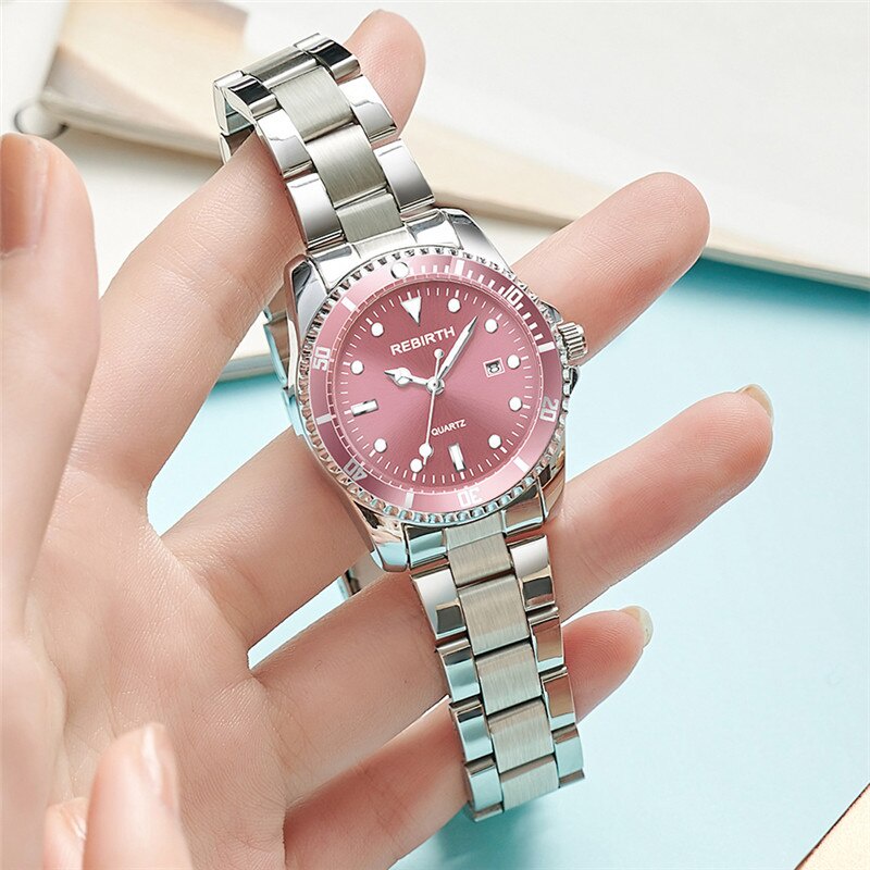 POSHI Waterproof Ladies Watch Quartz Watch Stainless Steel Calendar