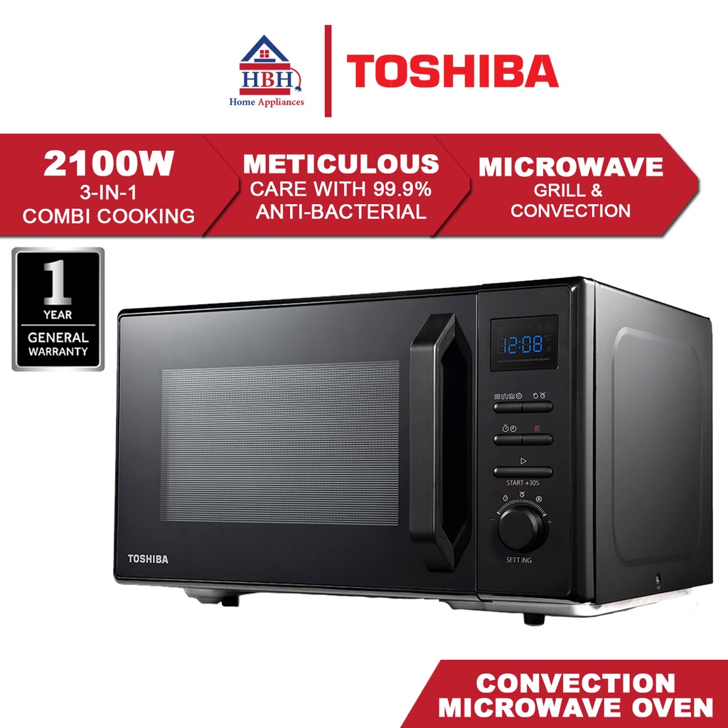 Toshiba MW2AC26TF(BK) 26L 900W Convection Microwave Oven with Grill