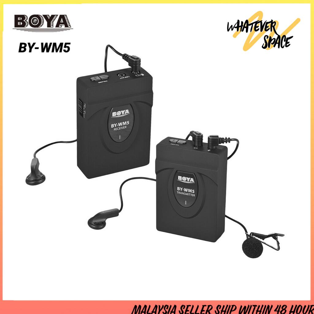 BOYA BY WM5 Wireless Dynamic Lavalier Lapel Microphone System for