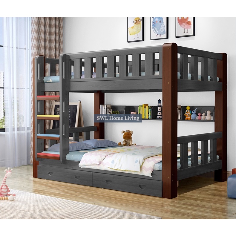 Solid Wood Double Decker Kids Bunk Bed Room Loft Bed Kids Bunk Bed With ...