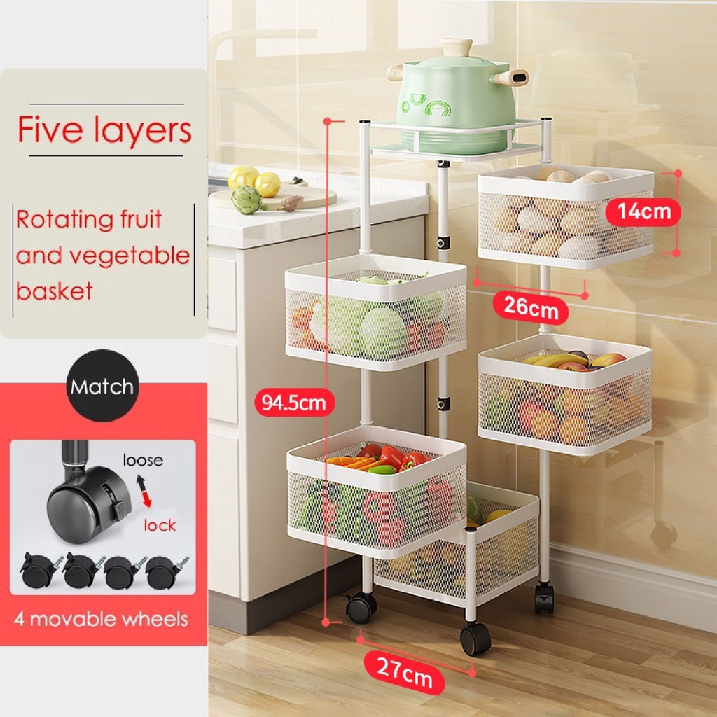 Rotating Trolley Rack Kitchen Rack Rotating Rack Spice Rack Storage ...