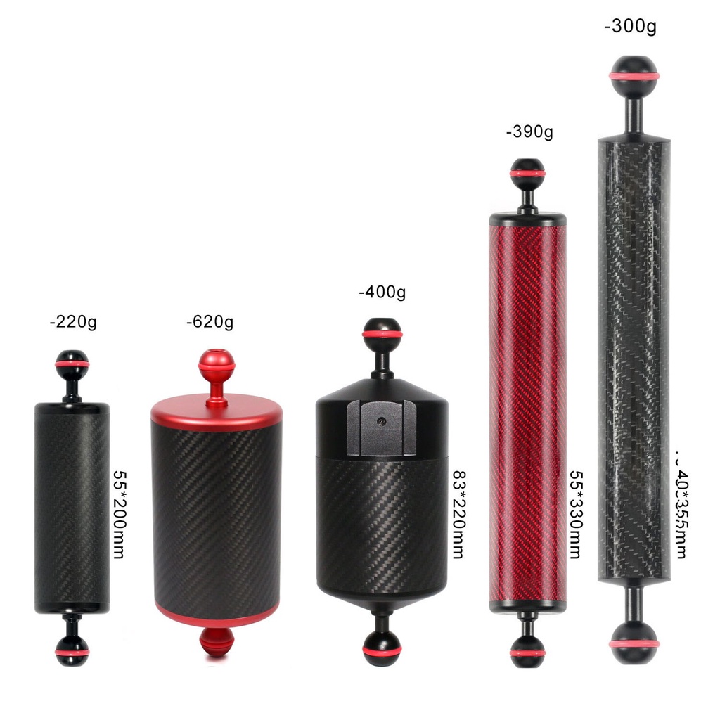 Nitescuba Carbon Fiber Float Arm Light Tray Buoyancy Tube Dual Ball ...
