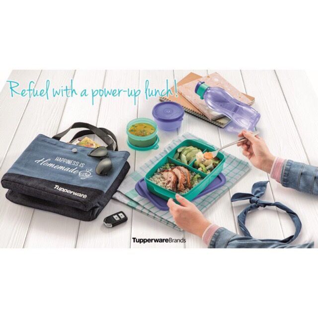 B2) Ready Stock 🔥 tupperware refuel lunch set (loosen)/lunch box 1L ...