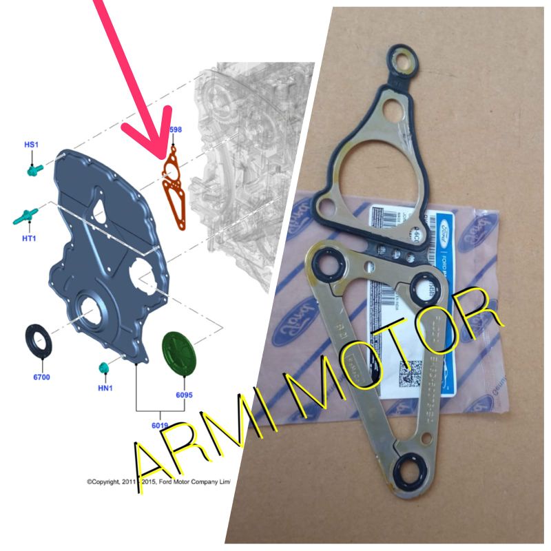 Packing Seal Gasket TIMING COVER Ford Ranger 2.2 cc 3.2 cc Genuine Ford ...