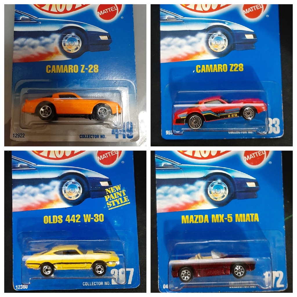 Hot Wheels CAMARO Z28 OLDS 442 W30 MAZDA MX5 MIATA Mattel Diecast Car