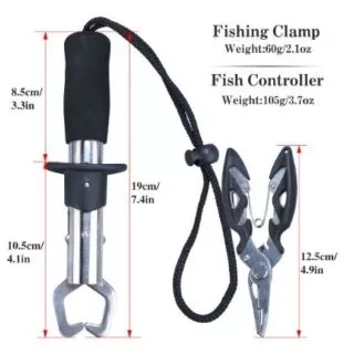 Fish Gripper With Weight Scale Fish Lip Gripper Fishing Penyepit Ikan Fish Clamp  Grip Plier Playar Mancing Fishing Plier