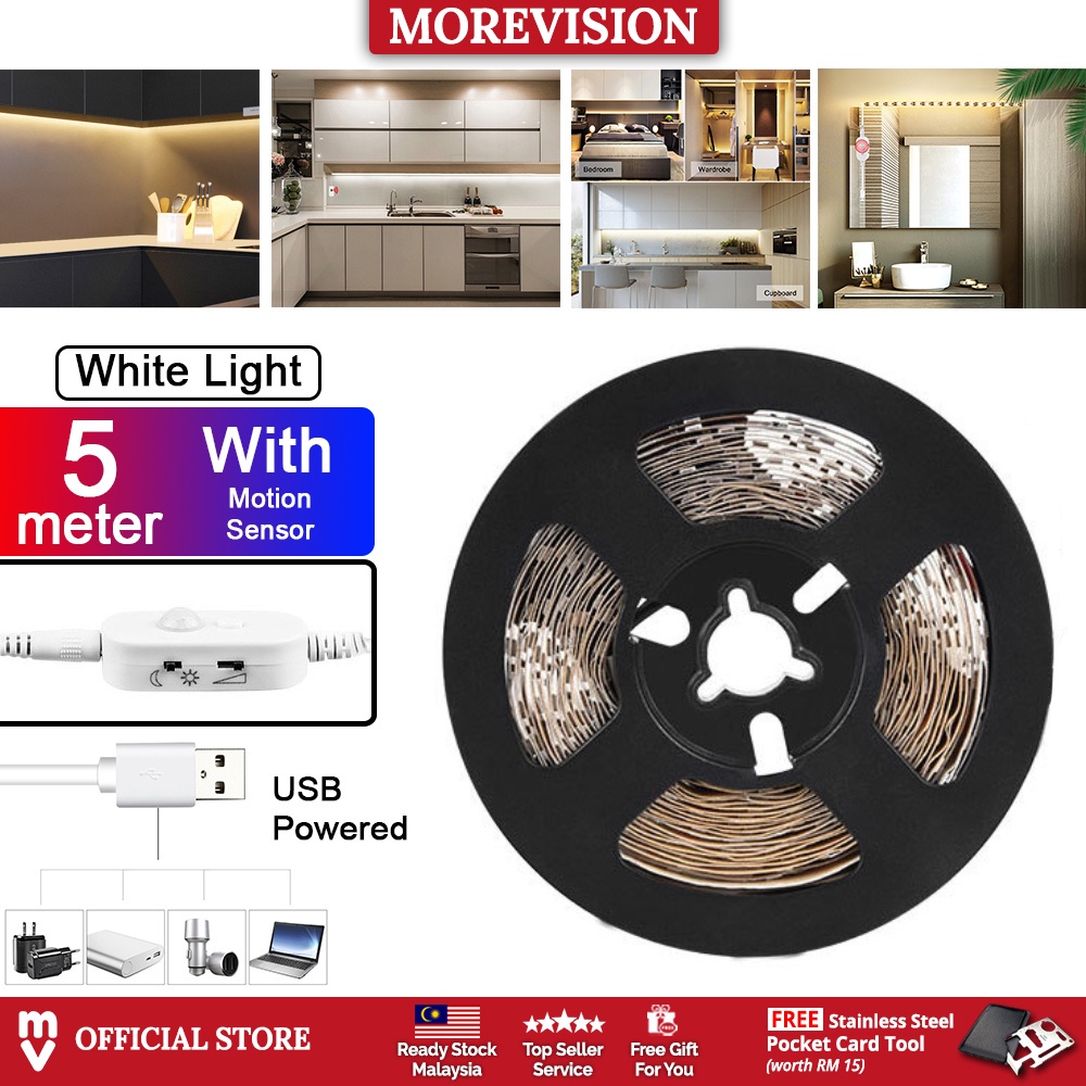 Motion Sensor Bed LED Light Strip String Waterproof Sleep Lamp Night ...