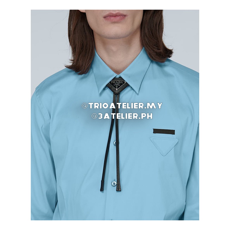 Prada saffiano logo bolo tie hot sale