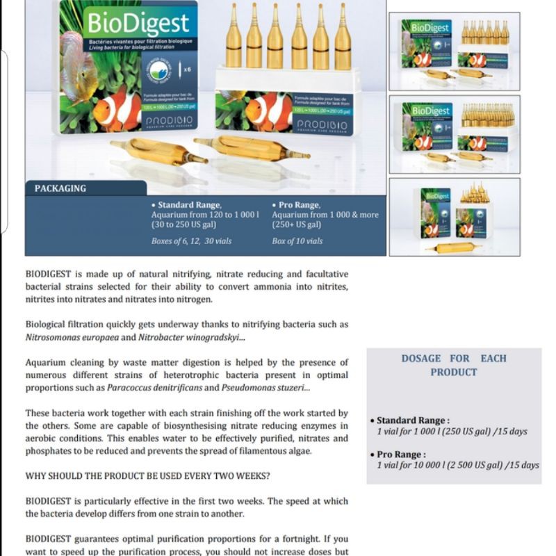 Prodibio Bio biodigest 1vial biodigest Ampoule Bacteria Food Bacteria ...
