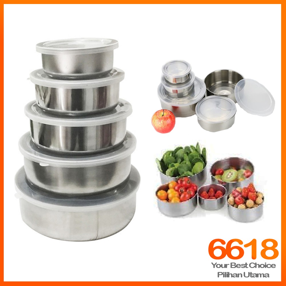 5dalam1 Kotak Makan Siang Penyimpanan Bekas Makanan 5 in 1 Stainless ...