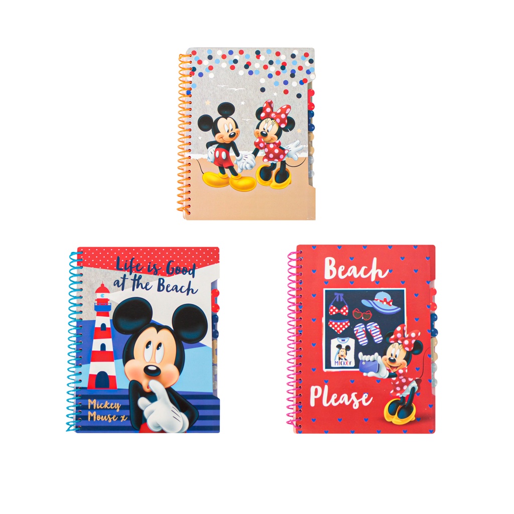 Disney Mickey A5 80s Plastic Spiral Fancy Note Book for School and ...