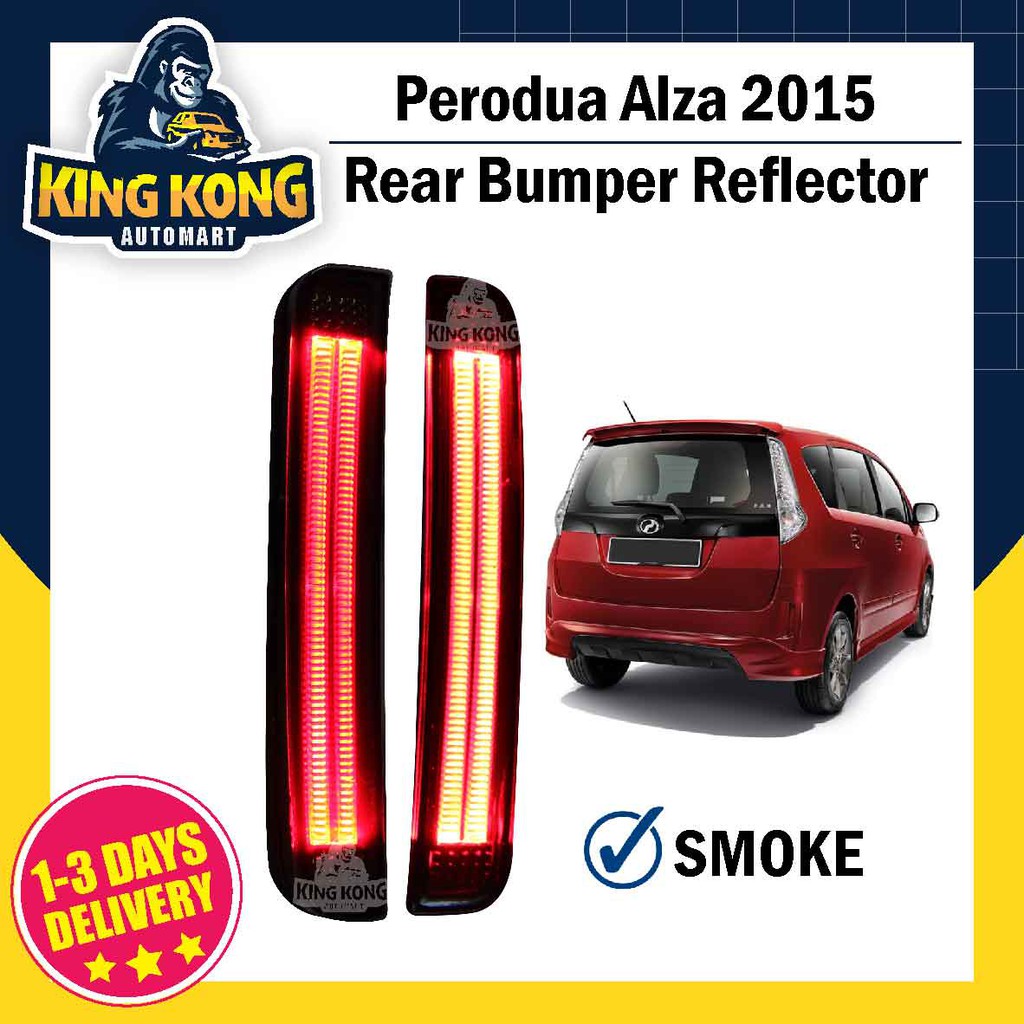 Perodua Alza 2015 Rear Bumper Lamp Led Light Reflector Smoke (2 PCS