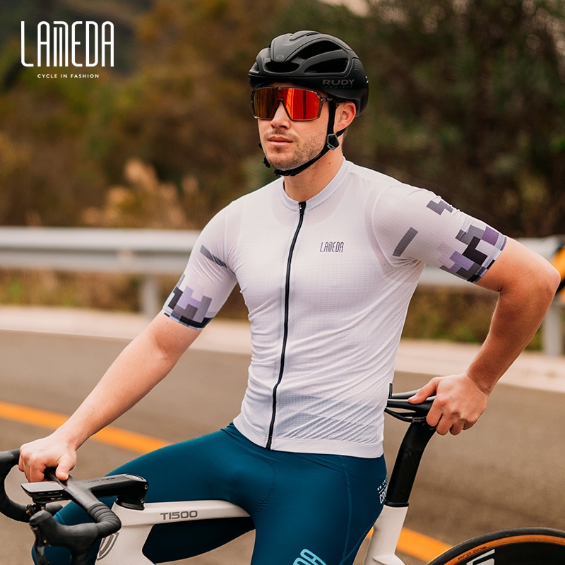 Blue Cycling Jersey Mens Summer Quick Dry