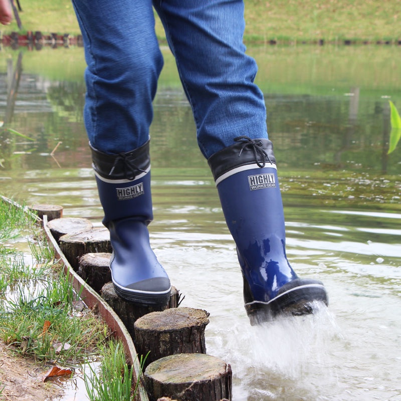 Men s Rain Boots Non Slip Safety Boots Breathable Fishing Shoes 92 Shopee Malaysia