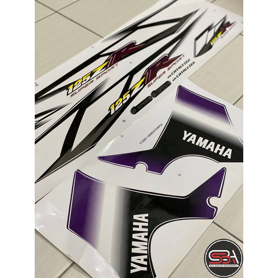 STICKER 125 125Z 125ZR PURPLE PETIR ORIGINAL MORITAKA YAMAHA NEW ...
