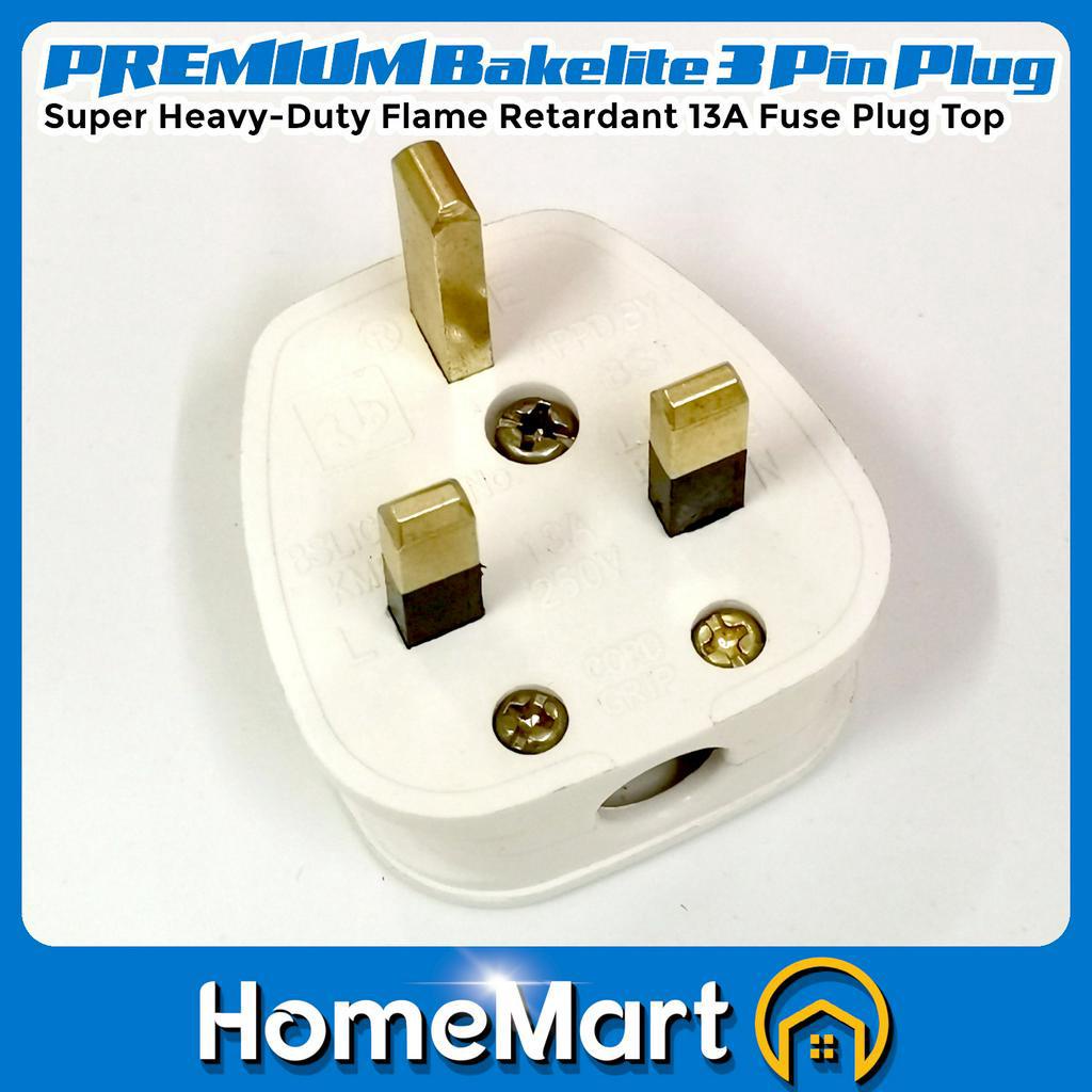 TECHCA 13A Plug Top 【ULTRA HEAVY-DUTY】 3 Pin Plug BAKELITE MY UK Plug ...