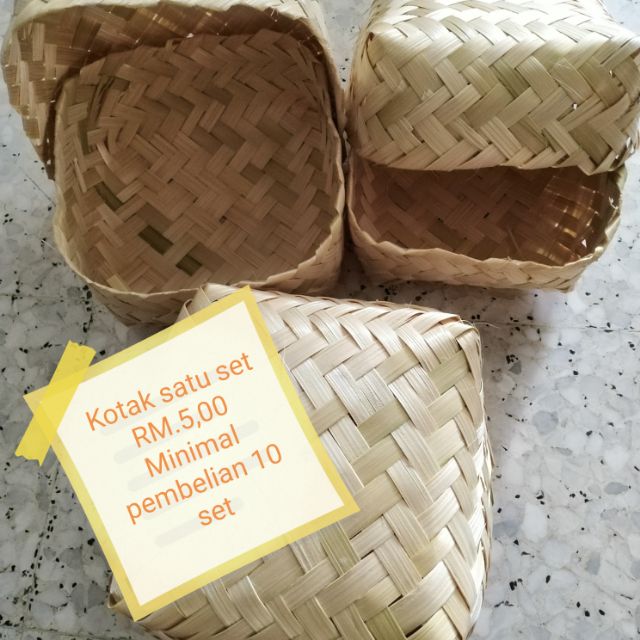 Kotak besek buluh / bamboo 10 set | Shopee Malaysia