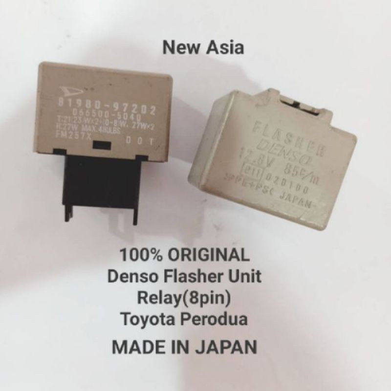 (second hand) 100 Original Denso Flasher Unit Relay 8pin for TOYOTA