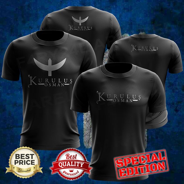 KURULUS OSMAN PREMIUM COTTON BLACK T-SHIRT LIMITED EDITION PRINTED WITH ...