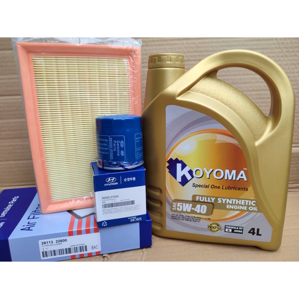HYUNDAI ACCENT 1.5 AIR FILTER + OIL FILTER + KOYOMA 5W40 FULLY