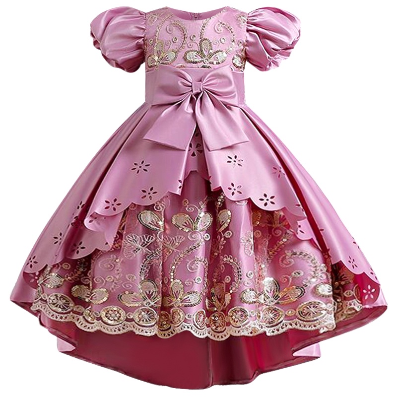 New highquality children's dresses embroidered sequined princess dress girls Westernstyle