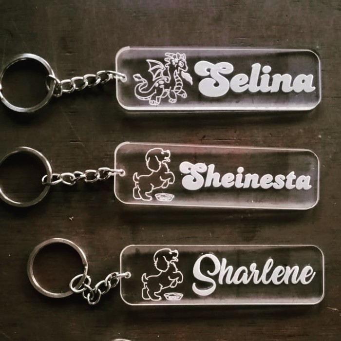 GANTUNGAN Laser Cut Engraved Acrylic Square Name/Logo Keychain | Shopee ...