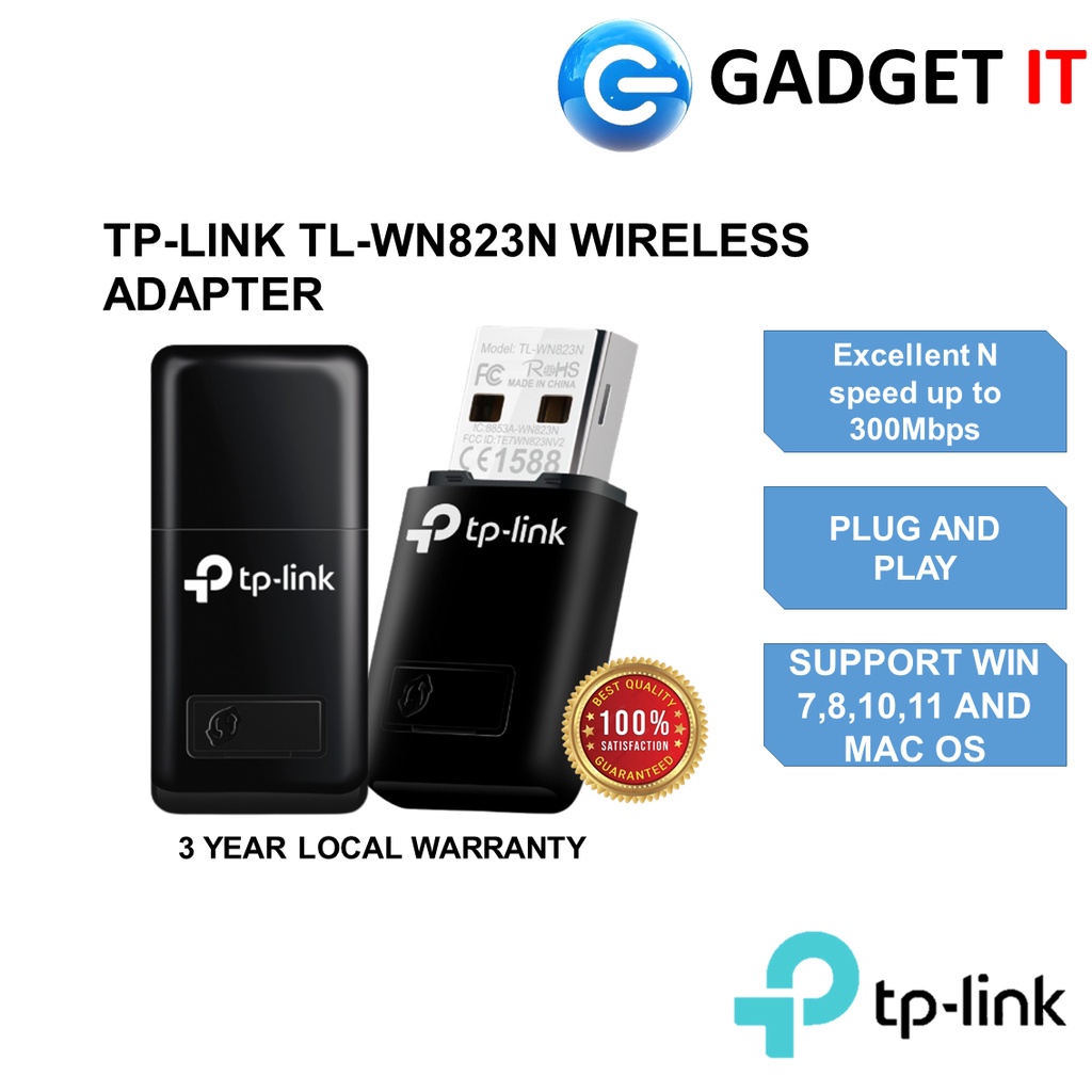 TP-LINK 823N TL-WN823N, 300Mbps Mini USB Wireless WiFi Adapter (WA-TPL ...