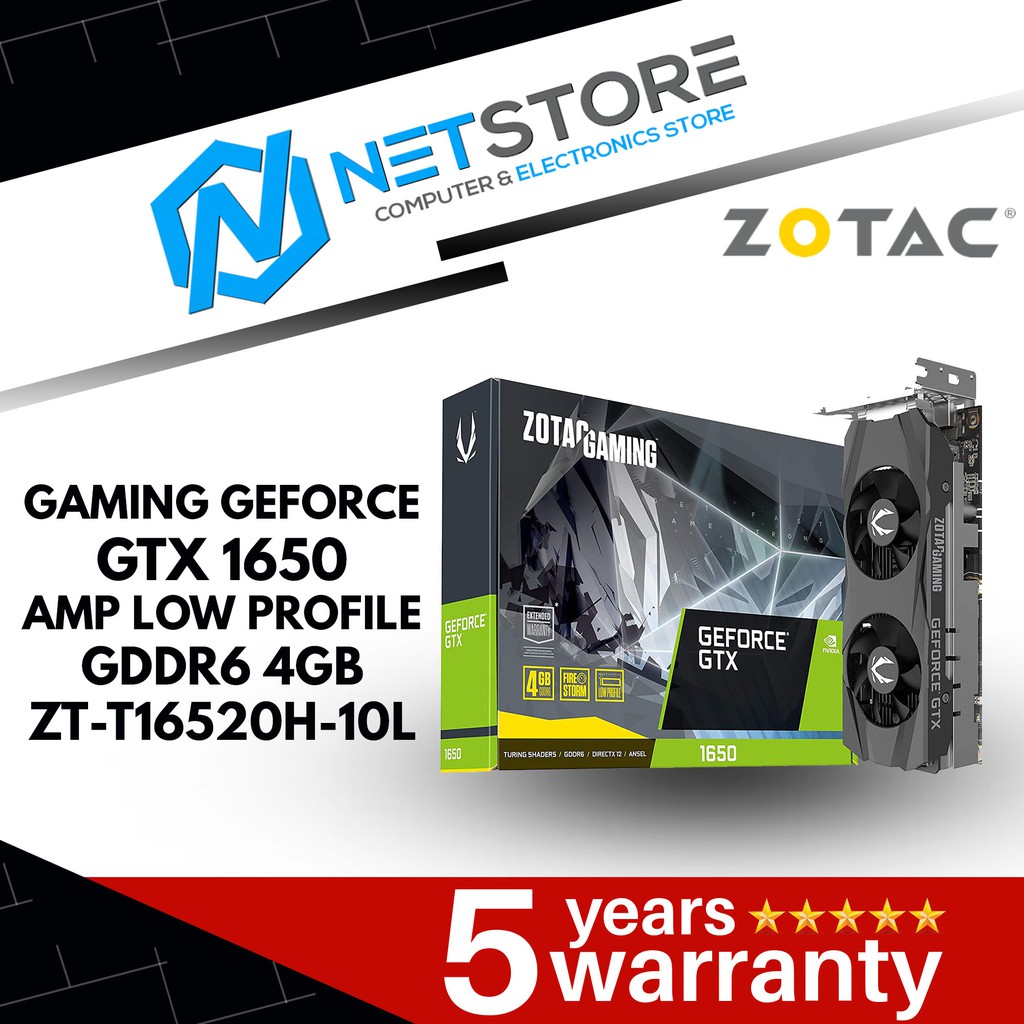 ZOTAC GAMING GEFORCE GTX 1650 LOW PROFILE GDDR6 4GB GRAPHIC CARD