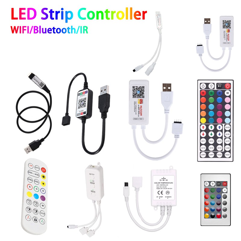 DC/4PIN RGB LED Strip Controller For 5V 12V SMD 2835 5050 RGB Tuya WIFI ...