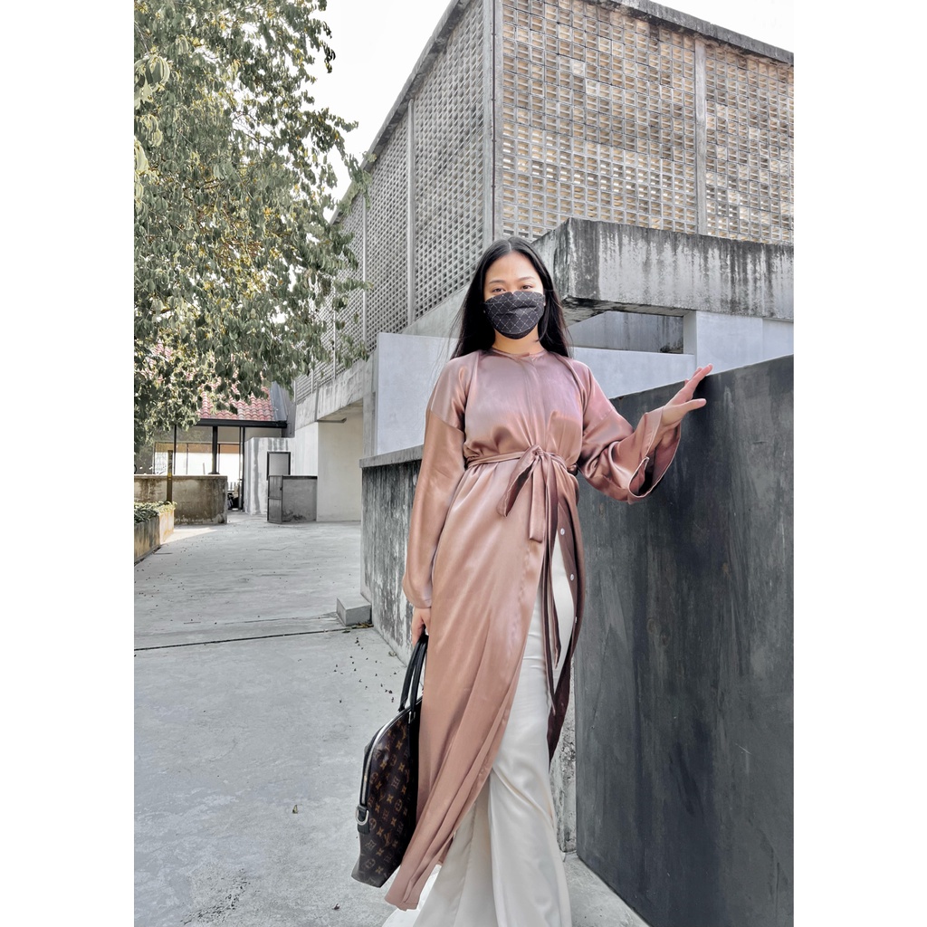 Rea Tunic Satin Evening Dress | Shopee Malaysia