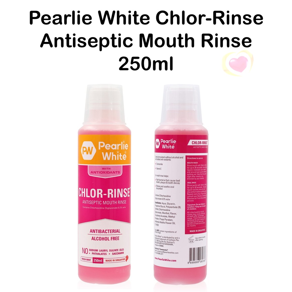Pearlie White Chlor-Rinse Antiseptic Mouth Rinse 250ml [EXP:10/2024 ...