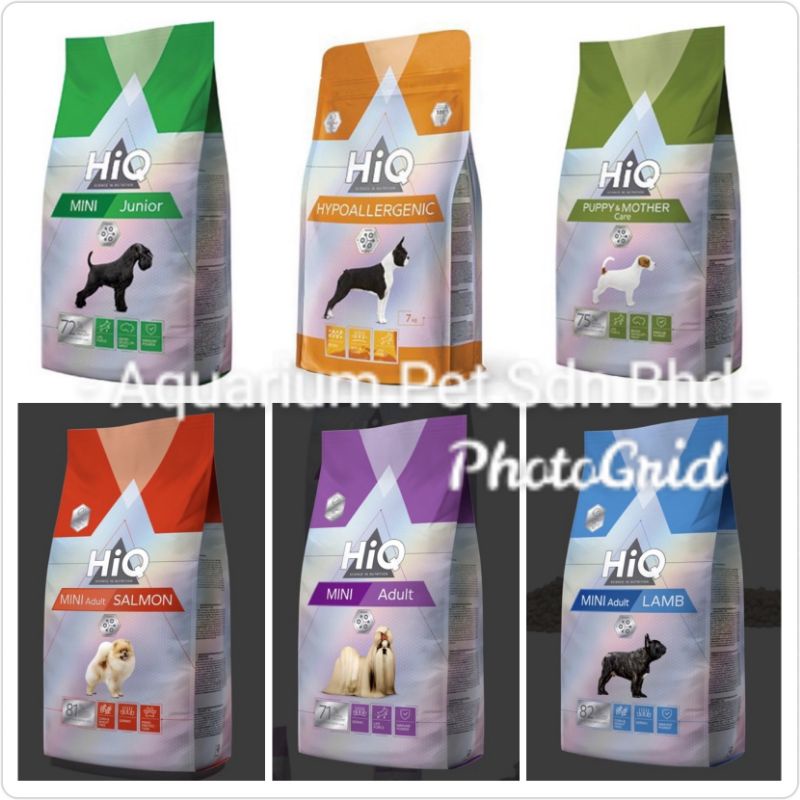 🆓🎁HIQ Mini Adult/Junior/Puppy/Hypoallergenic Dog Food 1.8kg🆓🎁 Shopee