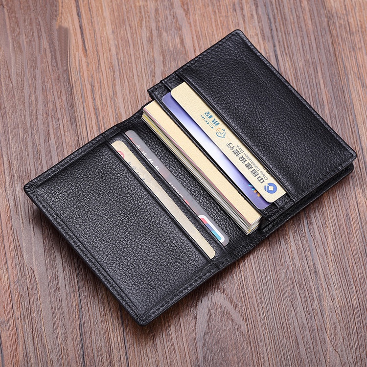 Luxury Fashion Black Genuine Leather Card Wallets Men Credit Card ...