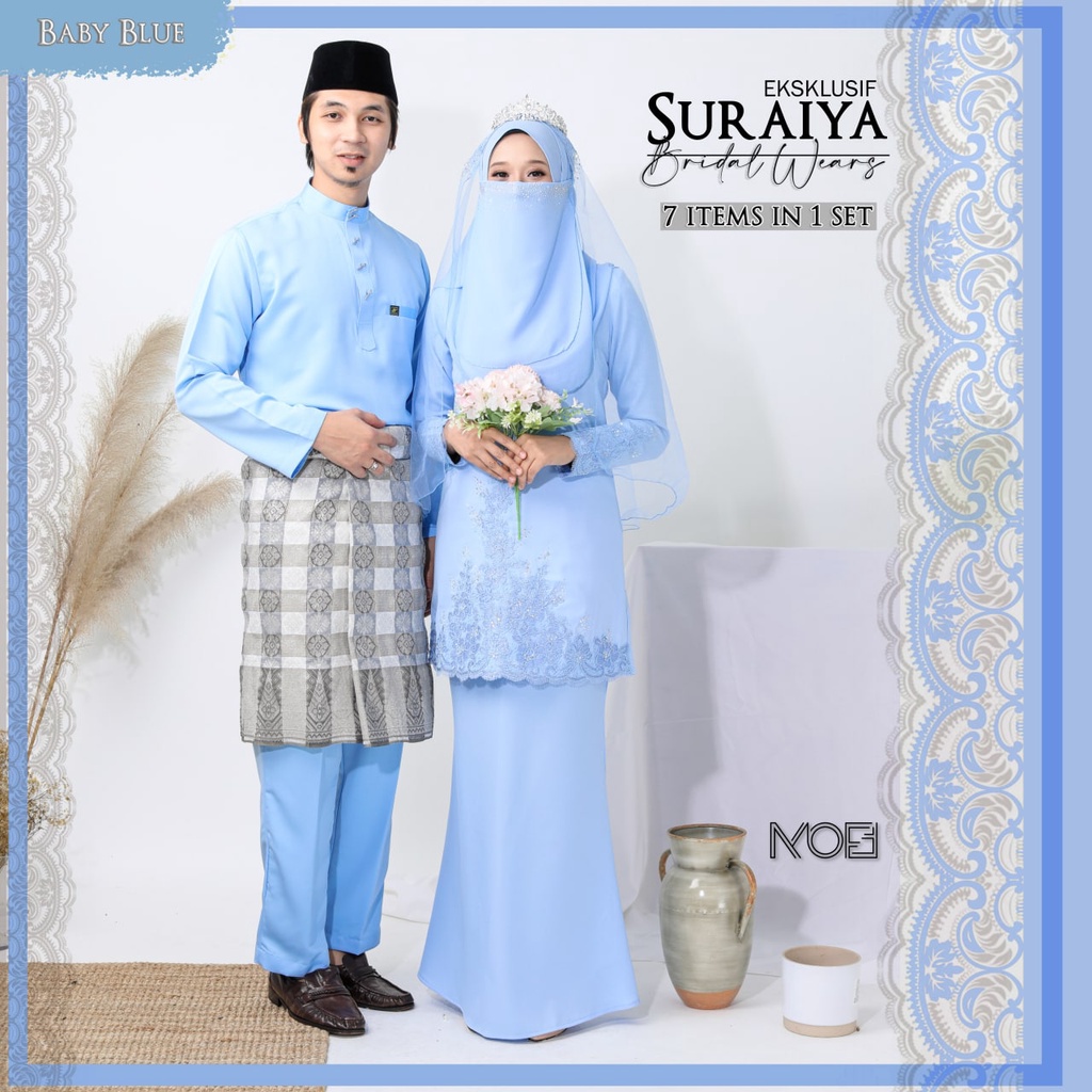 BAJU KURUNG LACE BAJU KURUNG Bridal Set Suraiya In Baby Blue Full