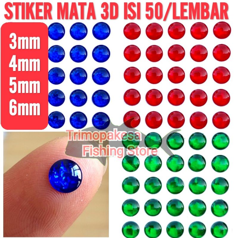 MATA Fish Eye Sticker/3D Fish Eye Sticker 50 Eyes/Egi Eye Sticker/Egy ...