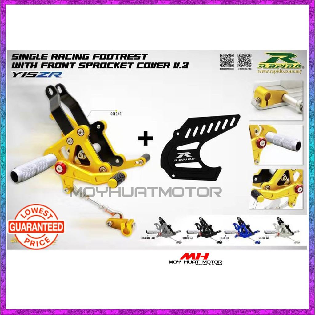 (PROMOTION) Y15ZR RACING FOOTREST TAPAK KAKI / YAMAHA Y15 RAPIDO SINGLE ...