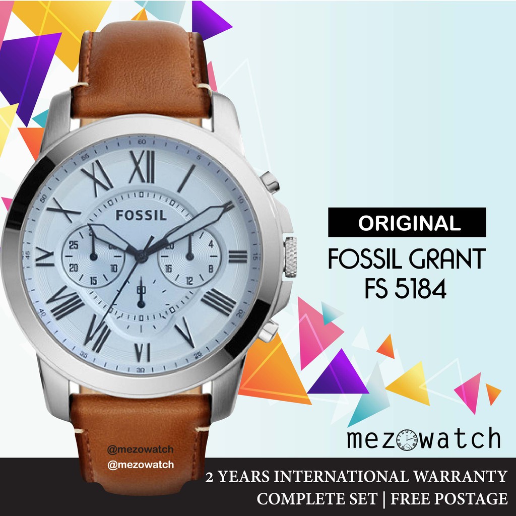 FOSSIL GRANT SILVER DIAL MEN S CHRONOGRAPH WATCH FS5184 Shopee Malaysia