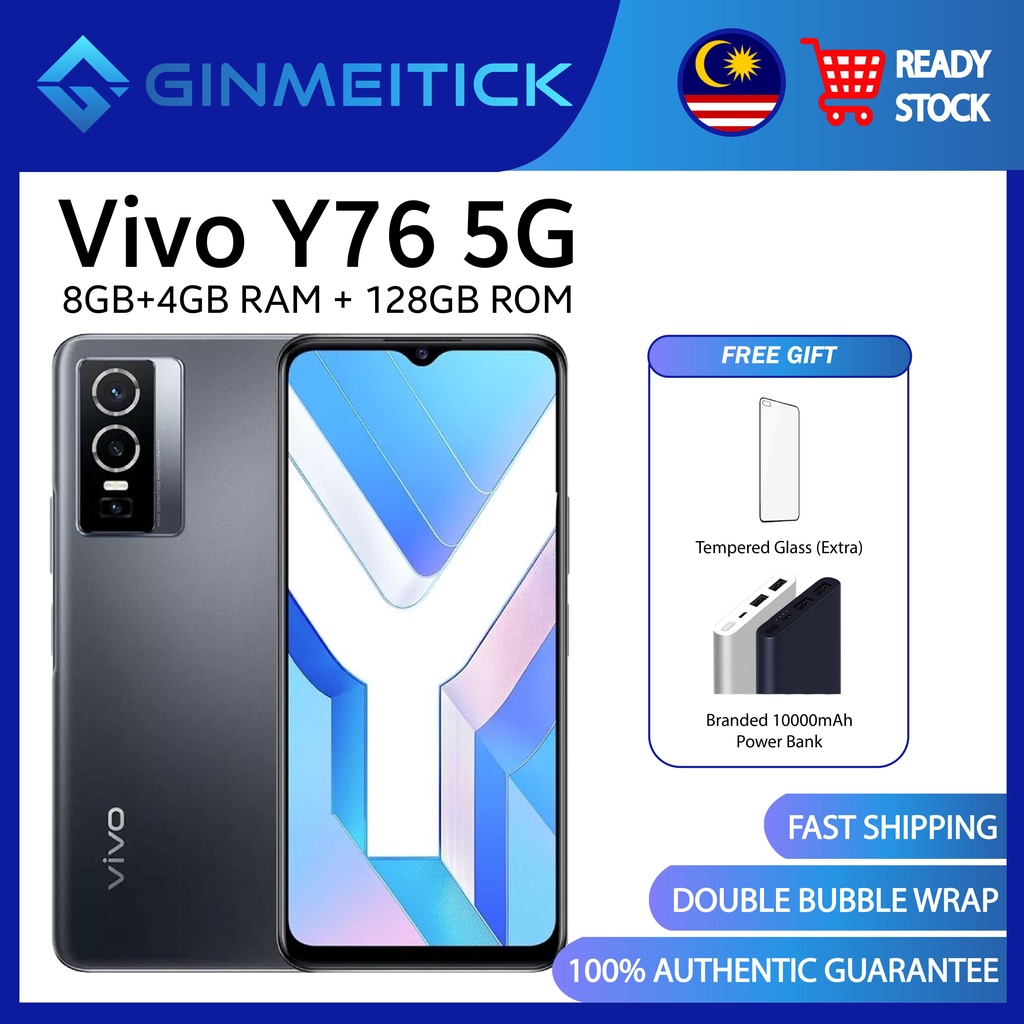 Vivo Y76 5G Smartphone | 8GB + 4GB RAM + 128GB ROM | Shopee Malaysia