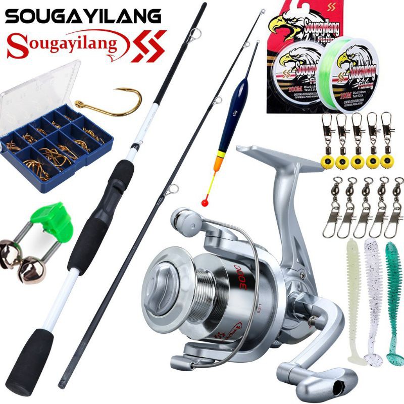 A8 Sougayilang Spinning Fishing Rod and Reel Set 1.7m Rod & 5.2:1 Gear  Ratio Reel Outdoor Sports Travel Fishing Kit