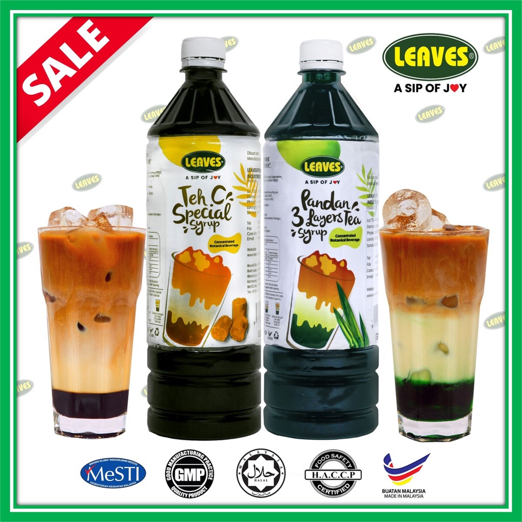 Leaves Juice 3 Layer Tea Syrup/ Sirap/ Teh C Special/ Green Tea/ Wheat ...