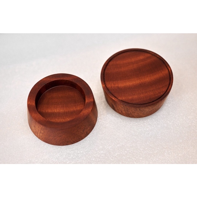 Handcraft Round Solid Wood Base African Mahogany/Malaysia Striped Ebony ...