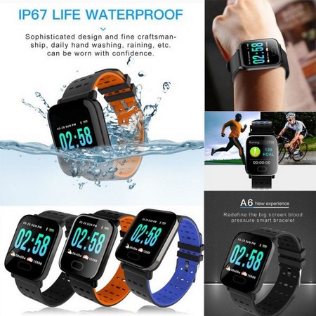 Apple Xiaomi Huawei Oppo New Wearfit A6 Smart Watch Blood Pressure Heart Rate Monitor Smartwatch Compatible Jam Pintar