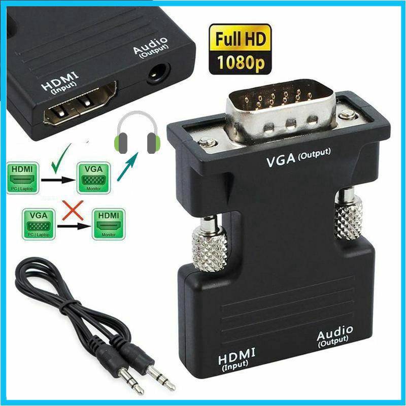 1080P HDMI Female to VGA Male with Audio Output Cable Converter Adapter ...